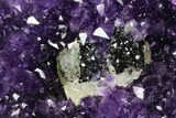 Amethyst Geode with Calcite on Metal Stand - Great Color #116287-4
